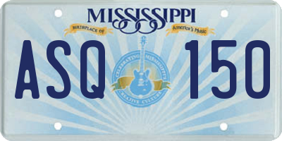 MS license plate ASQ150