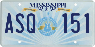 MS license plate ASQ151