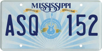 MS license plate ASQ152