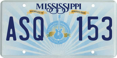 MS license plate ASQ153