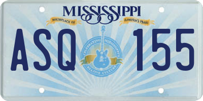 MS license plate ASQ155