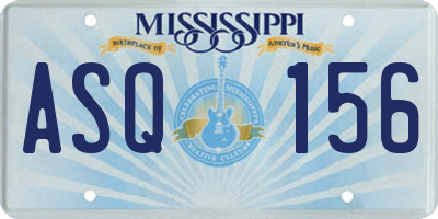 MS license plate ASQ156