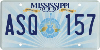 MS license plate ASQ157