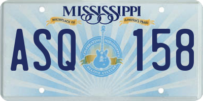 MS license plate ASQ158