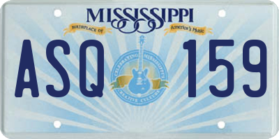 MS license plate ASQ159