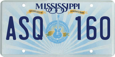 MS license plate ASQ160