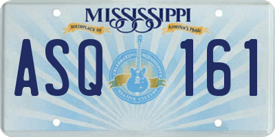 MS license plate ASQ161