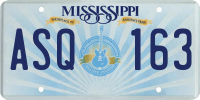 MS license plate ASQ163