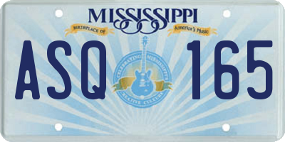 MS license plate ASQ165
