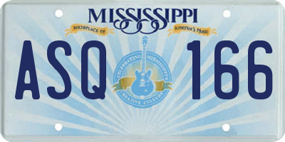 MS license plate ASQ166