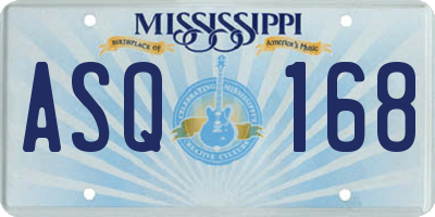 MS license plate ASQ168