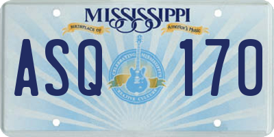 MS license plate ASQ170
