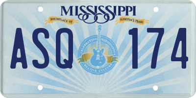 MS license plate ASQ174