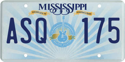 MS license plate ASQ175