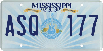 MS license plate ASQ177