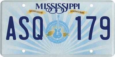MS license plate ASQ179