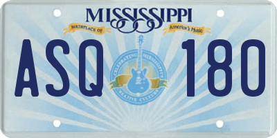 MS license plate ASQ180
