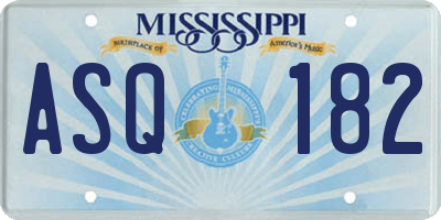 MS license plate ASQ182