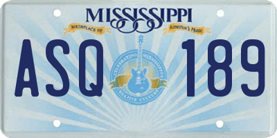 MS license plate ASQ189