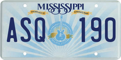 MS license plate ASQ190
