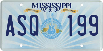 MS license plate ASQ199
