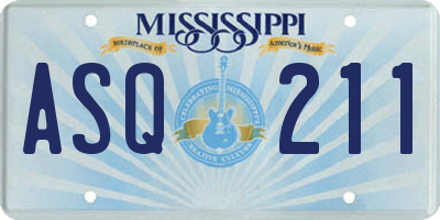 MS license plate ASQ211