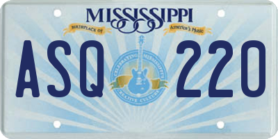 MS license plate ASQ220