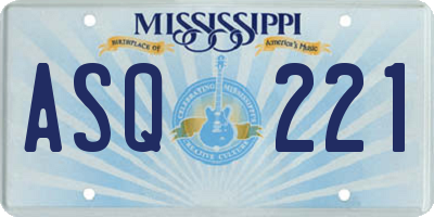 MS license plate ASQ221