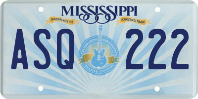 MS license plate ASQ222