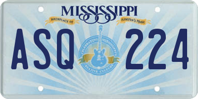 MS license plate ASQ224