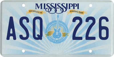 MS license plate ASQ226
