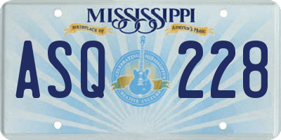 MS license plate ASQ228