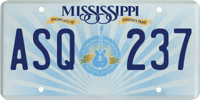 MS license plate ASQ237