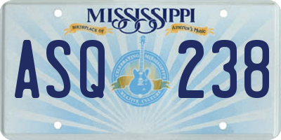 MS license plate ASQ238