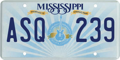 MS license plate ASQ239