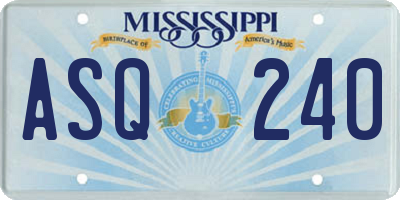 MS license plate ASQ240