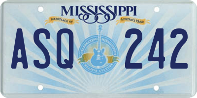 MS license plate ASQ242