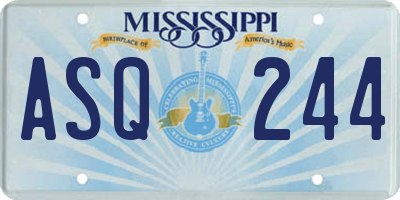 MS license plate ASQ244
