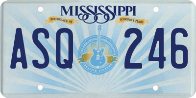MS license plate ASQ246