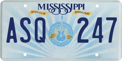 MS license plate ASQ247