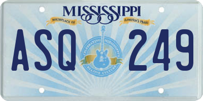 MS license plate ASQ249