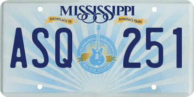 MS license plate ASQ251