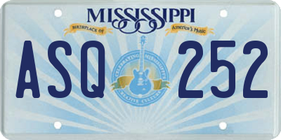 MS license plate ASQ252