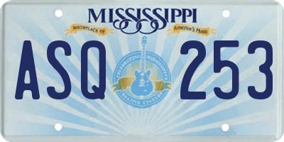 MS license plate ASQ253