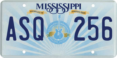 MS license plate ASQ256