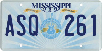 MS license plate ASQ261