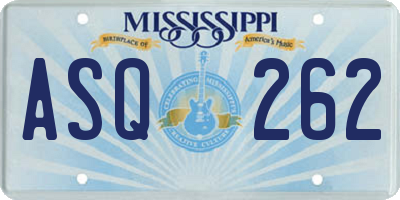 MS license plate ASQ262