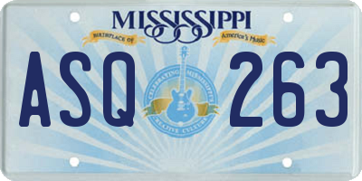 MS license plate ASQ263