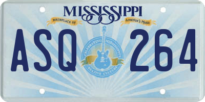 MS license plate ASQ264