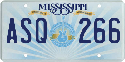 MS license plate ASQ266